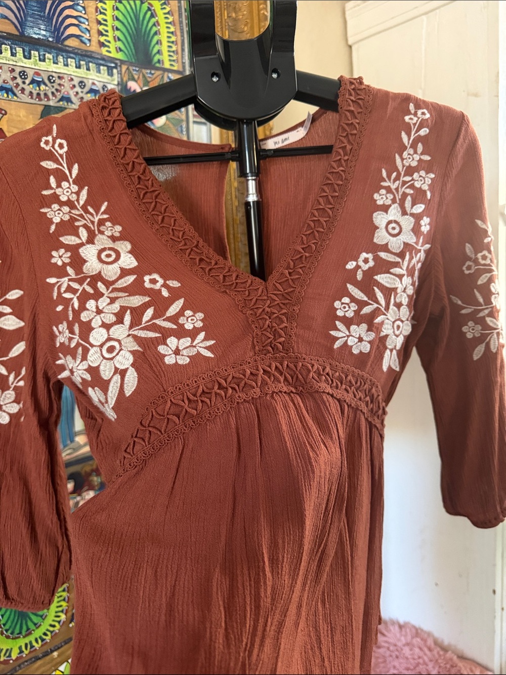 Francesca’s Embroidered V-Neck Top - Picture 3 of 6